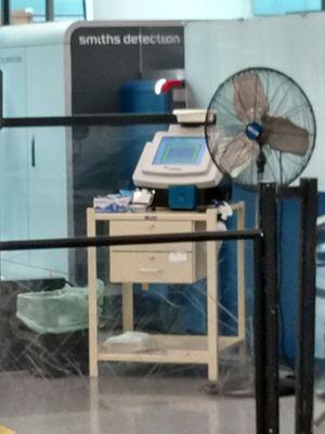 New Smiths Detection Equipment at the international terminal. Don't need to remove laptops or other electronics.