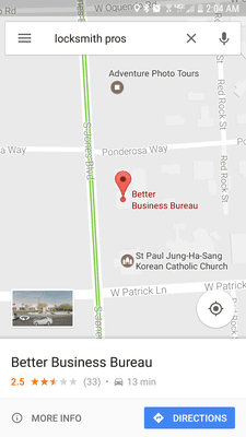 no REAL address & ur Google search goes to BBB equals BAD!!  Despite #1 ad. THEN they arrive in an unmarked old lt blu minivan. FFS.