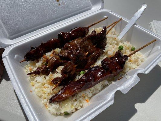 Fried rice combo. We chose two chicken teriyaki and two beef teriyaki. So delicious!!