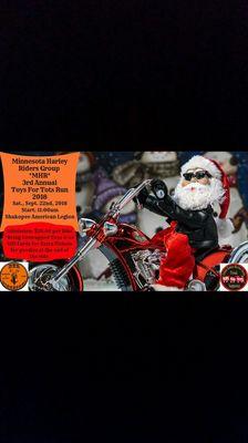 Proud supporter of MInnesota Harley Riders Group Toys for Tots Run.  Feel free to drop donations here!!