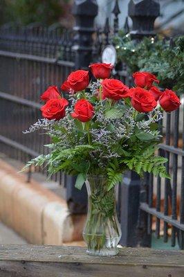 A beautiful bouquet in a vase made for a client of Angel Vines.