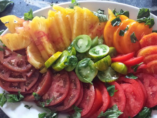 Tomatoes - yellow, green and red oh my! Heirlooms galore