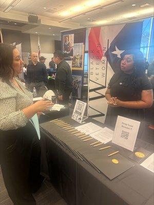 Kay Warren BVW's COO in action at the Veteran Resource Fair in Monroe Valley, CA