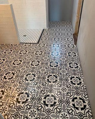 Ceramic tile flooring install