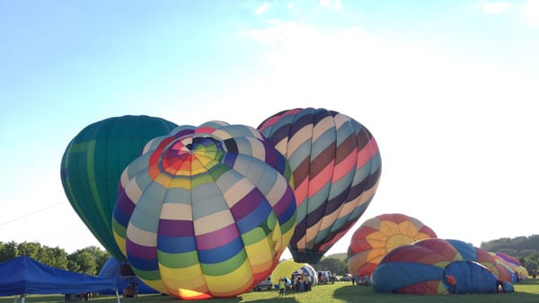 Inflating the balloons