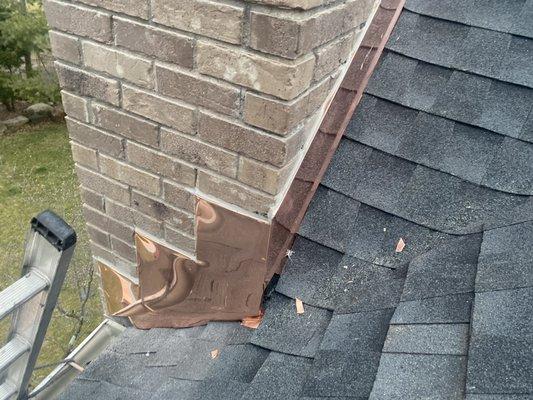 Chimney flashing repair