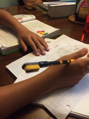 My daughter's favorite pencil to do homework with. Thanks, Crystal and Dr. Pearson. She loves her toothbrush pencil!