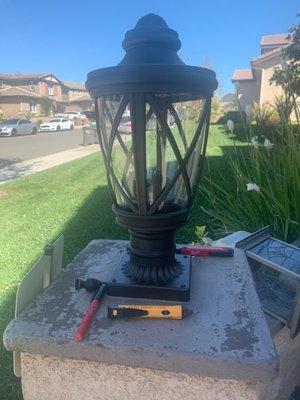 Instead an outdoor fixture lights, Low voltage 12 v.