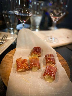 Prosciutto wrapped Brie cheese