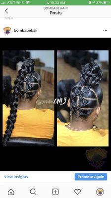 Rubberband braided Ponytail