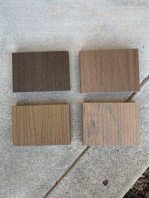 Decking samples - Trex & Azek/TimberTech