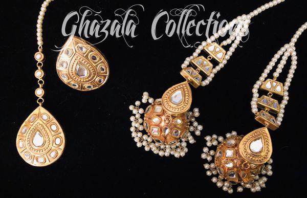 Handmade kundan jewelry.