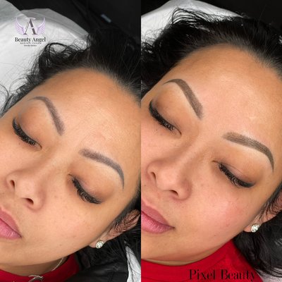 Color Correction with Powder Brows on old Microblading work done by another artist