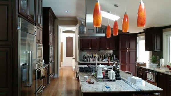 Kitchen Cabinet in red mahogany color