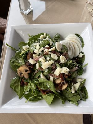 Warm spinach salad $13