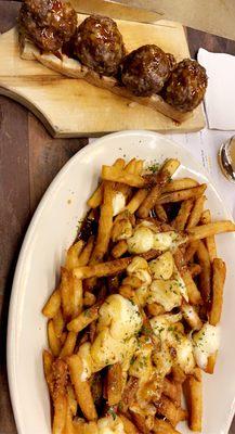 Elk Meatballs and Poutine