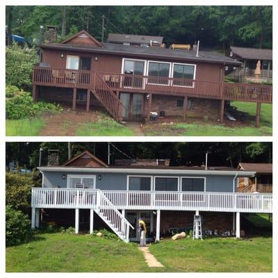 Exterior painting. Before and after picture