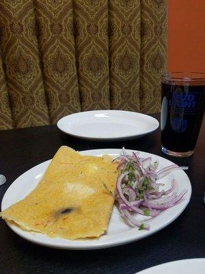 Pollo tamal $4.99 and chichi morado $3.00