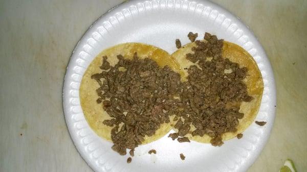 2 asada tacos plain $3.00