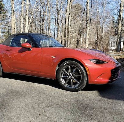 Miata ready for ceramic coating after clay treatment, iron and tar decon, and correcting cream!