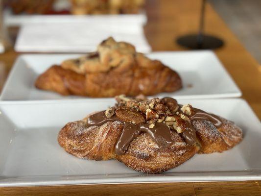 Nutella pecan danish (foreground)