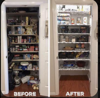 Organization and cleaning of kitchen cabinets