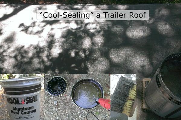 "Cool-sealing" a trailer roof.