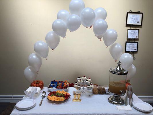 Open house food table 10/10/18