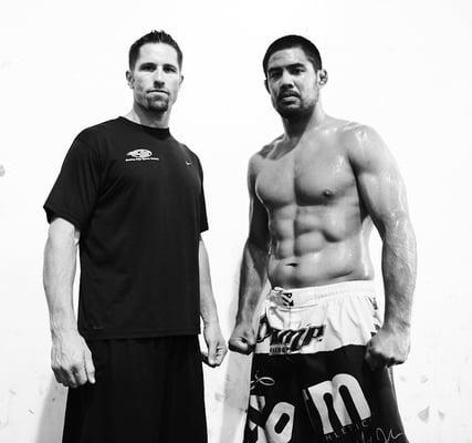 Todd and UFC Fighter Mark Munoz after another tough workout prior to Mark's upcoming UFC Fight.