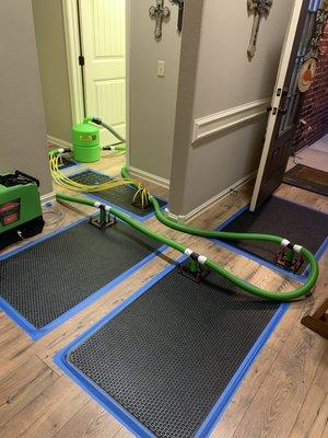 Saving a customers wood floors after a water loss!