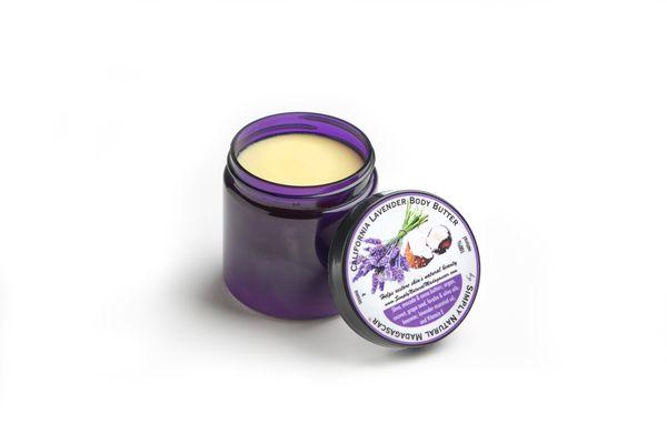 California Lavender Body Butter works well on dry skin, including eczema.