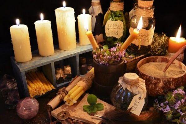 Candles and Unique ingredients to make love potions