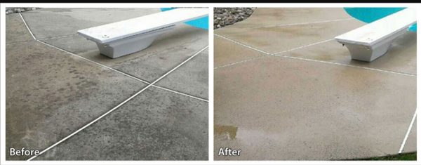 Another poolside pressure washing job