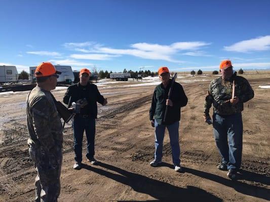 Some practice shooting clays before hitting the fields.