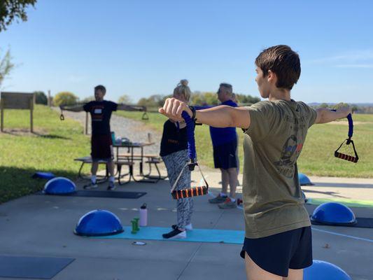 Outdoor fitness class