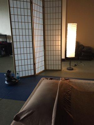 Reiki sessions are performed on a large comfortable pad on the floor for lots of room and good grounding.