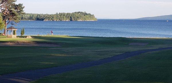 Lake Champlain and 4th Green from our Cottage