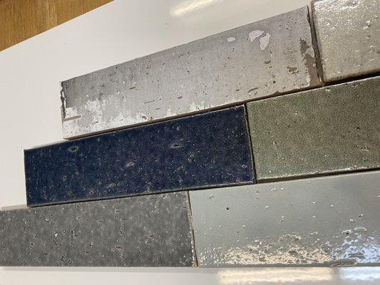 Fun backsplash tile, reclaimed brick with vintage Americana glazes