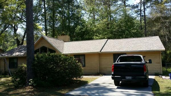 Completed reroof with Owens Corning Duration Sand Dune