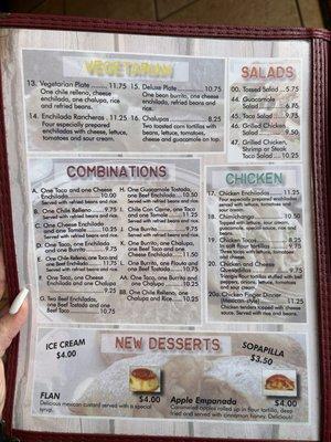 menu