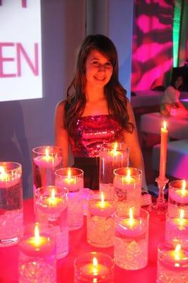 The beauty of candel lighting at a bat Mitzvah