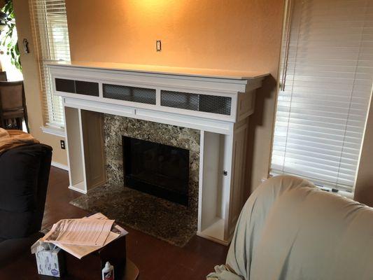 Fireplace with built in speakers