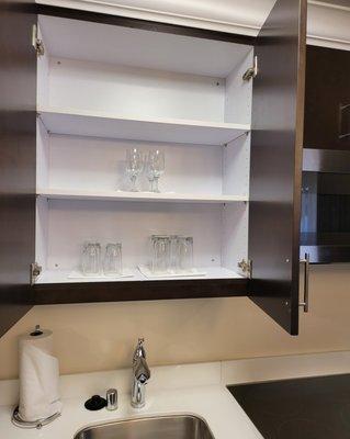 Cabinetry with clean glasses