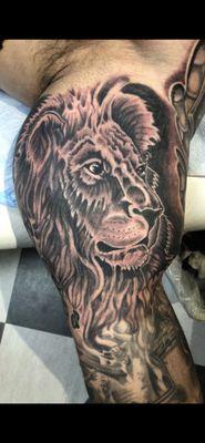 Lion Tattoo By Frankie Bonze