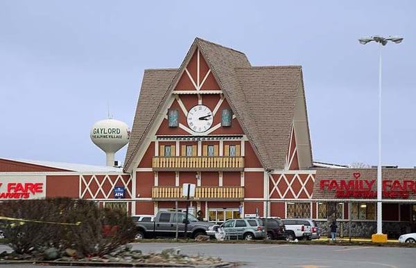 You might notice all the cute alpine themed buildings in downtown Gaylord.