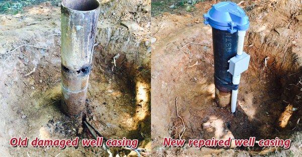 Well Casing Repair - Before and After