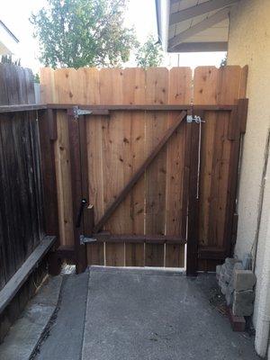 Rear gate all built w/ Pressure Treated lumber & New Hardwre.