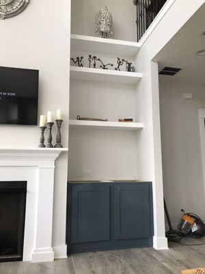 Cabinets with floating shelves