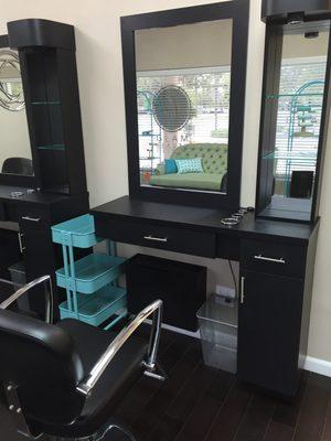 Stylist booths for rent $50 daily rate or $180 weekly.