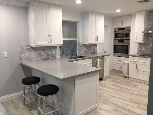 New kitchen after a mold remediation and water damage